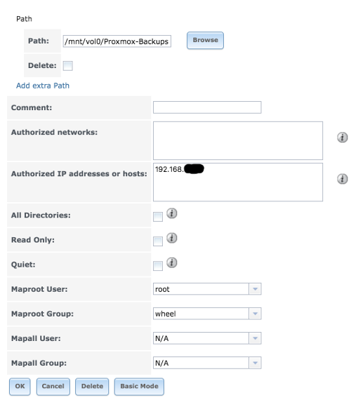 FreeNAS NFS permissions