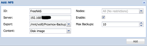 Proxmox NFS Storage