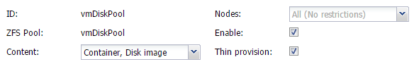 Proxmox Add ZFS Storage Screenshot